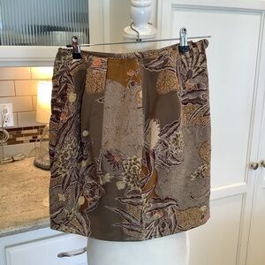 Episode by Carolyn Wright Freeman Silk Faux Wrap Skirt Size 10 Fall Leaf